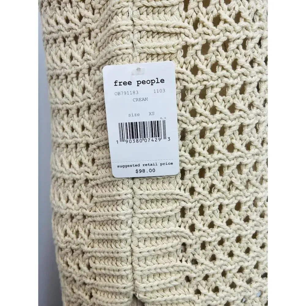 NWT! Free People Northern Lights Sleeveless Crochet Sweater XS‎